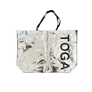 Reusable Toga Archives Pulla Metallic Silver Shopping Tote Bag Medium